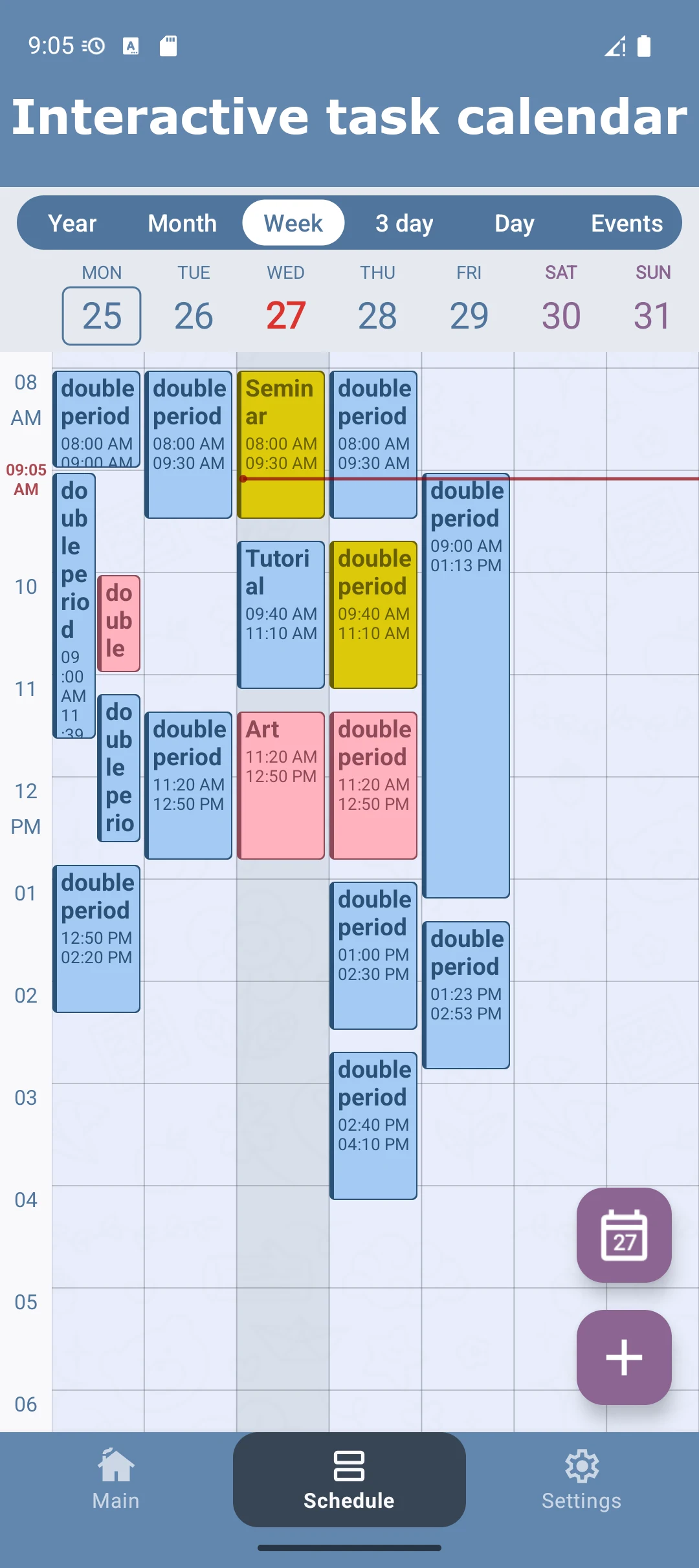 MySchedule: Schedule and Timer screenshot