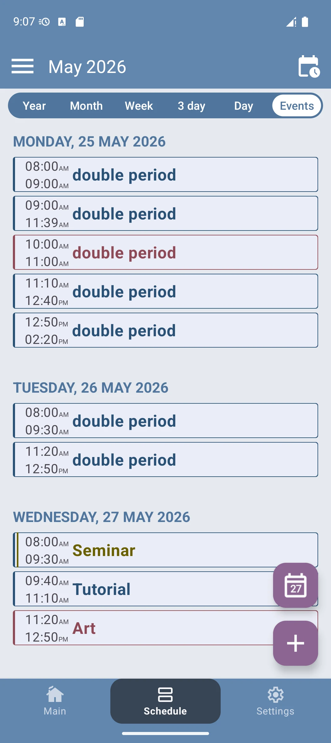 MySchedule: Schedule and Timer screenshot